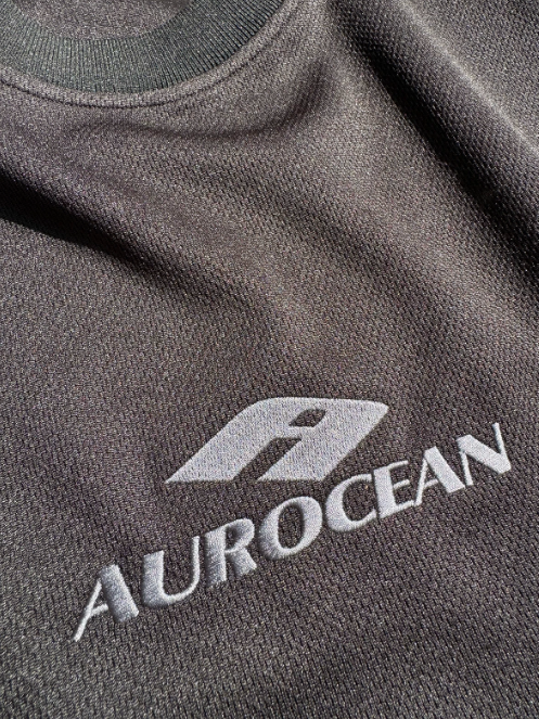 Aurocean Quick-Dry Embroidered Oversized Sports T-Shirt – Black