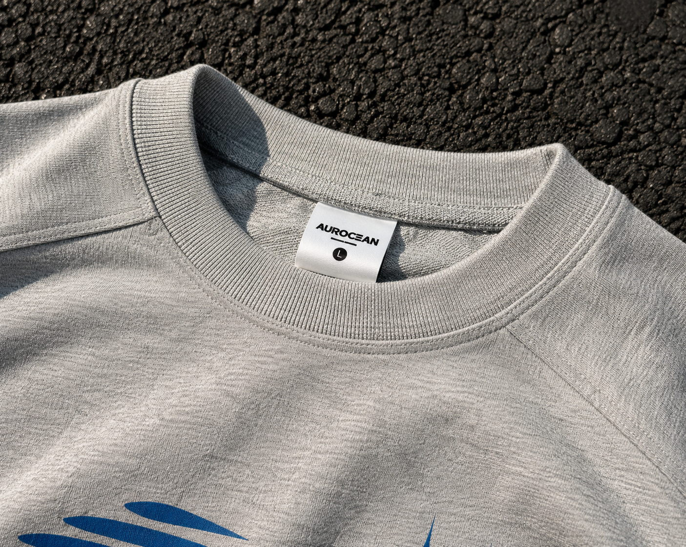 Aurocean Thermal Print Oversized T-Shirt – Grey