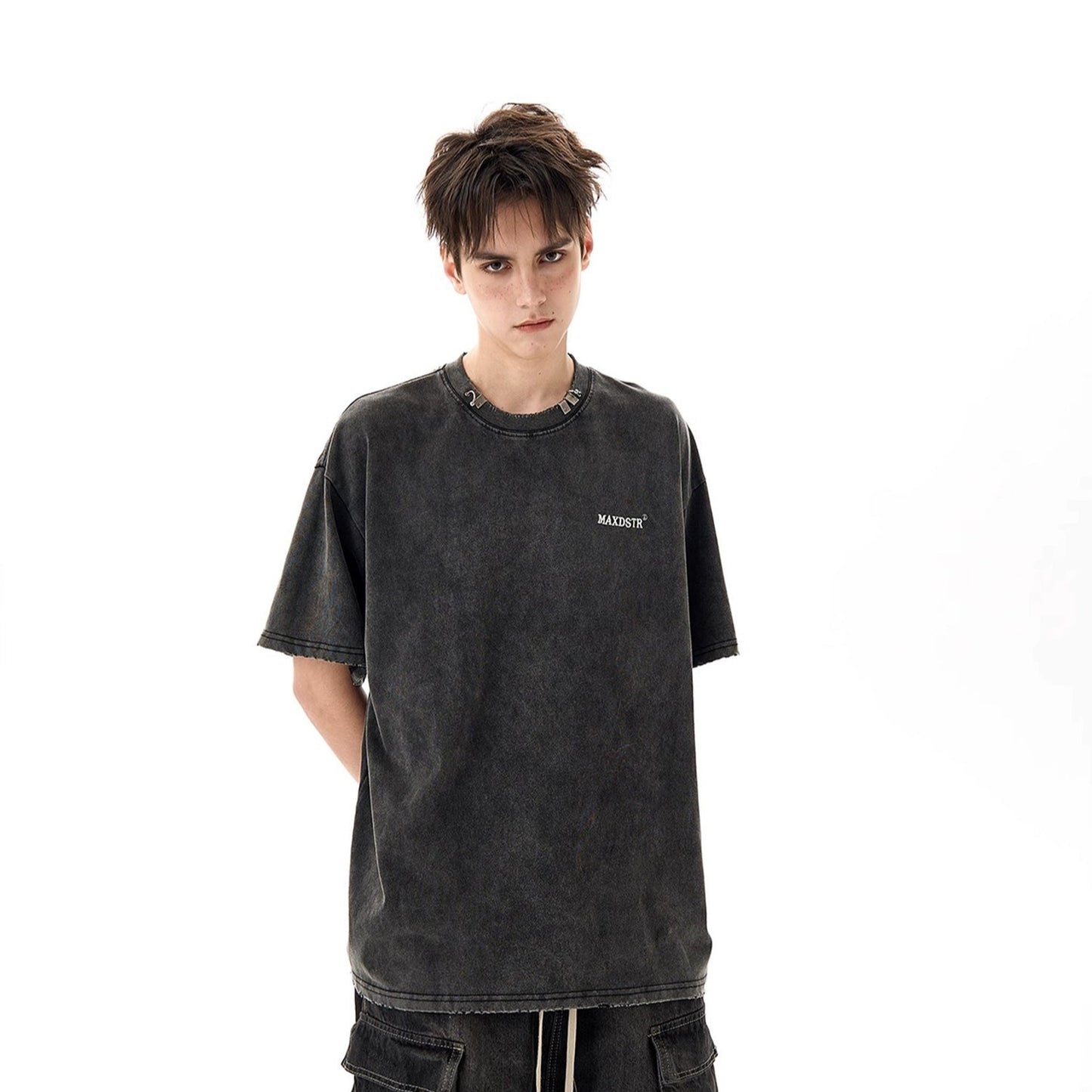 MaxDstr American Vintage Metal Button Embroidered T-Shirt