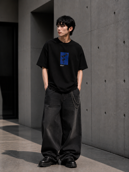 NANS “Silent Growth” Floral Silhouette Oversized T-Shirt