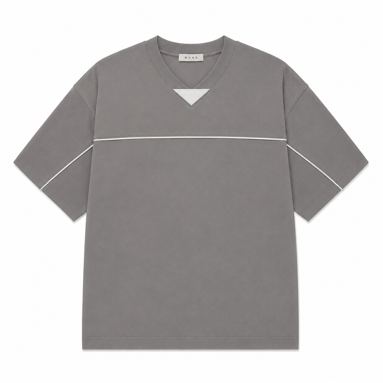 NANS Mesh Panel Oversized V-Neck T-Shirt