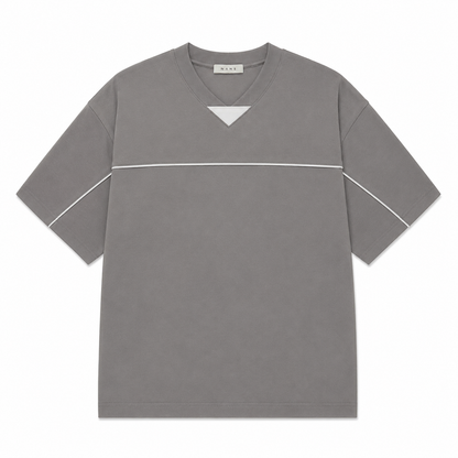 NANS Mesh Panel Oversized V-Neck T-Shirt