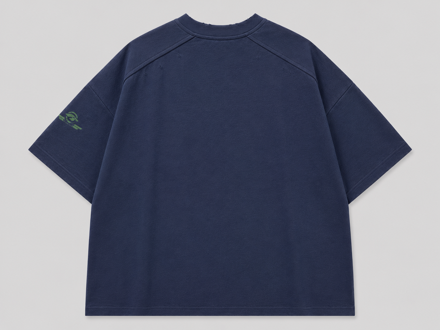 Aurocean Distressed Edge Ink Print Oversized T-Shirt – Navy