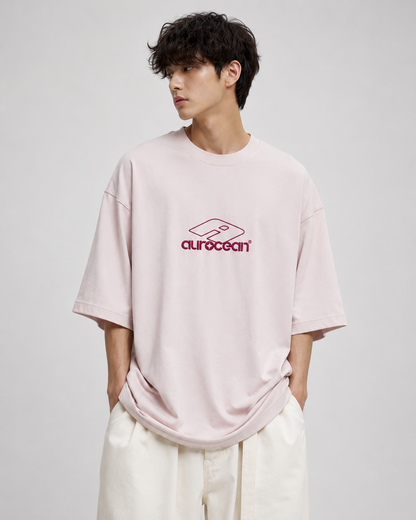 Aurocean Red Label Distressed Edge Oversized T-Shirt