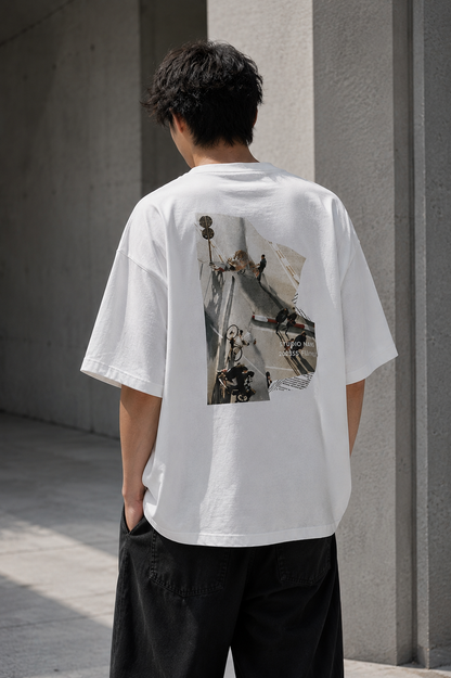 NANS Embroidered Digital Graphic T-Shirt