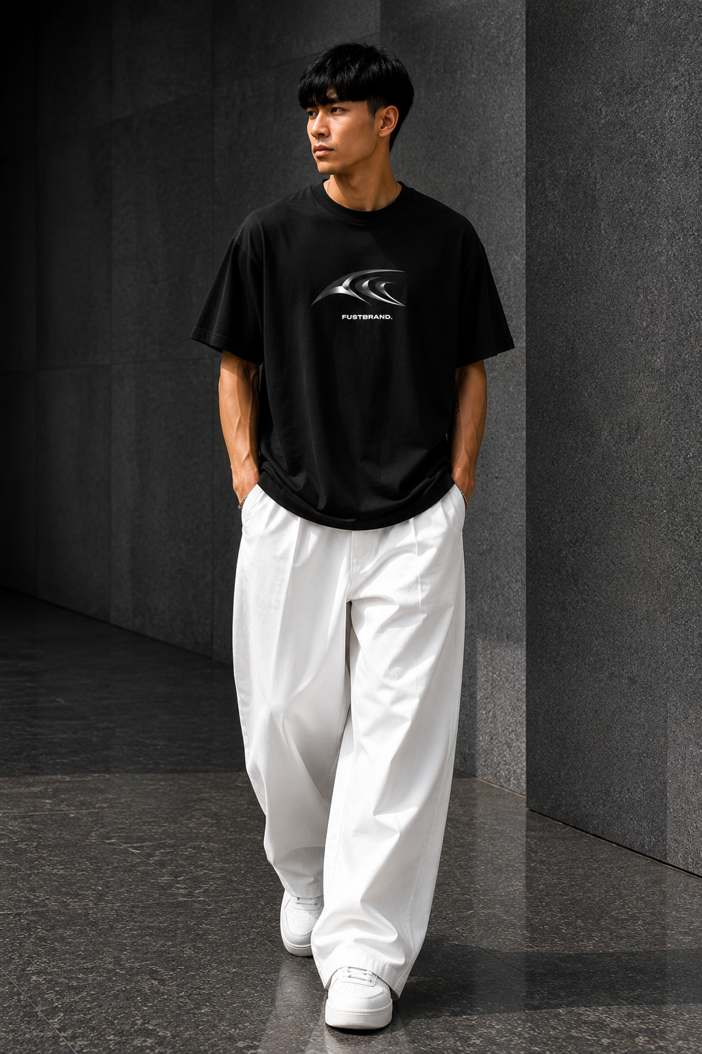Future Structure Metallic Logo Washed T-Shirt