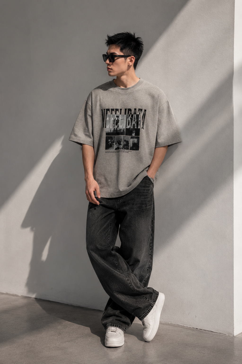 NANS Photo Letter Print T-Shirt