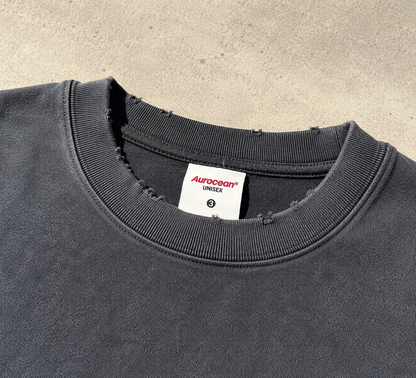 Aurocean Washed Distressed Edge Oversized T-Shirt