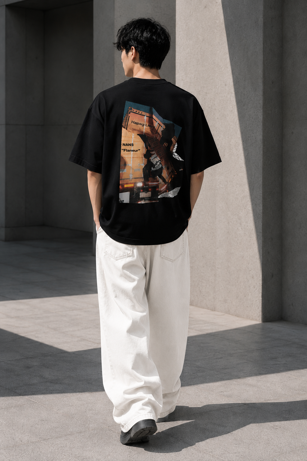 NANS Embroidered Digital Graphic T-Shirt