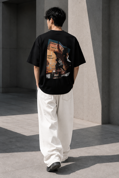 NANS Embroidered Digital Graphic T-Shirt