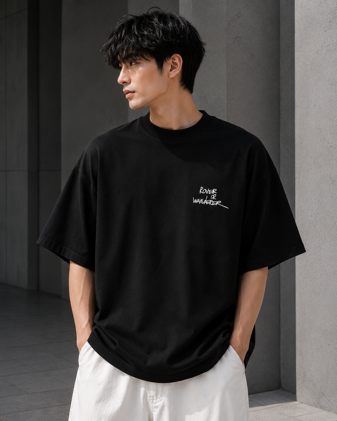 NANS Embroidered Digital Graphic T-Shirt