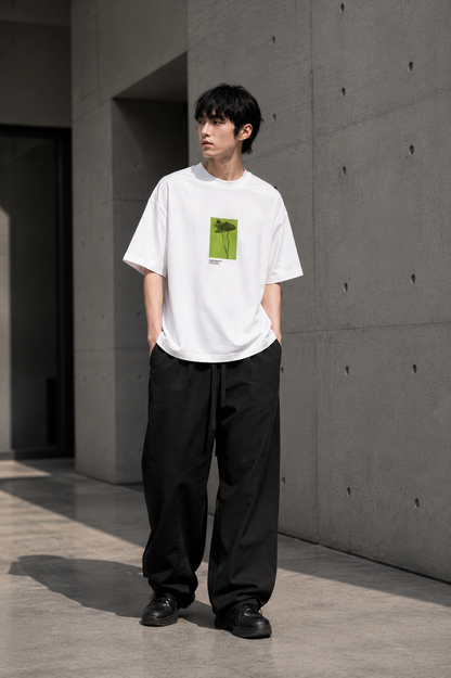 NANS “Silent Growth” Floral Silhouette Oversized T-Shirt