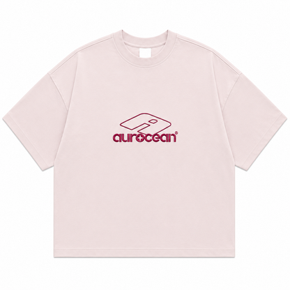 Aurocean Red Label Distressed Edge Oversized T-Shirt