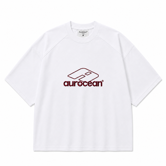 Aurocean Red Label Distressed Edge Oversized T-Shirt