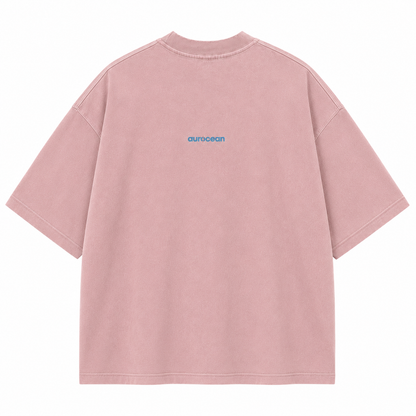 Aurocean Washed Distressed Edge Oversized T-Shirt