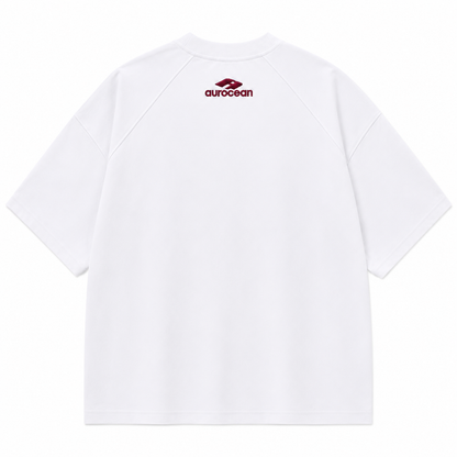 Aurocean Red Label Distressed Edge Oversized T-Shirt