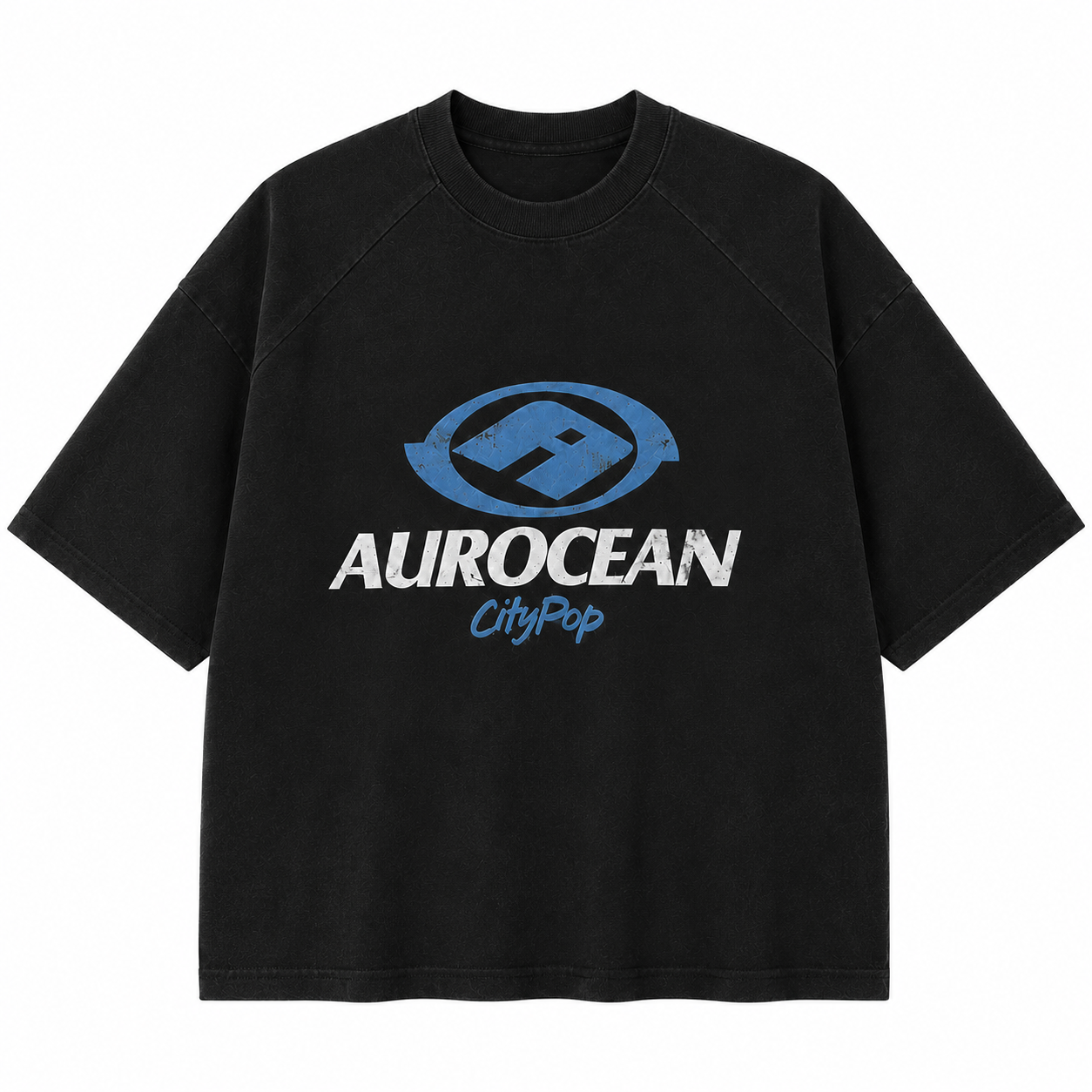 Aurocean Washed Vintage Distressed Edge Oversized T-Shirt