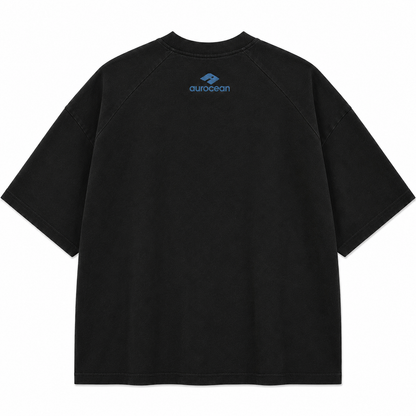 Aurocean Washed Vintage Distressed Edge Oversized T-Shirt