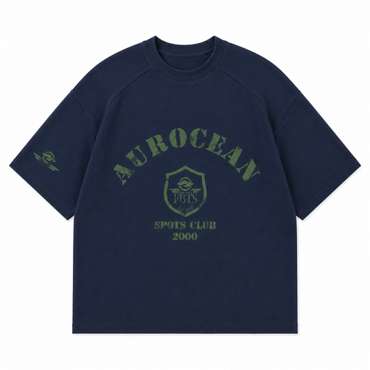 Aurocean Distressed Edge Ink Print Oversized T-Shirt