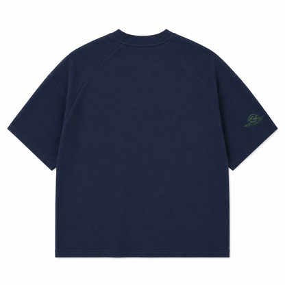 Aurocean Distressed Edge Ink Print Oversized T-Shirt