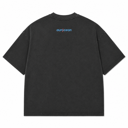 Aurocean Washed Distressed Edge Oversized T-Shirt