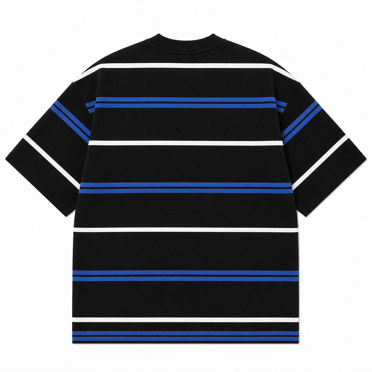 Aurocean Distressed Contrast Stripe Knit Oversized T-Shirt