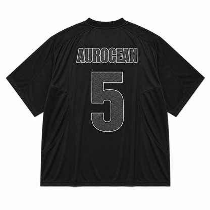 Aurocean Dark Embroidered Oversized Jersey T-Shirt