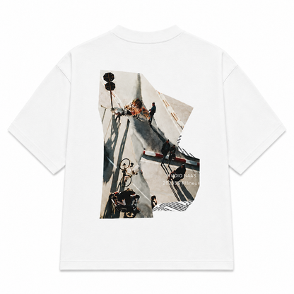 NANS Embroidered Digital Graphic T-Shirt